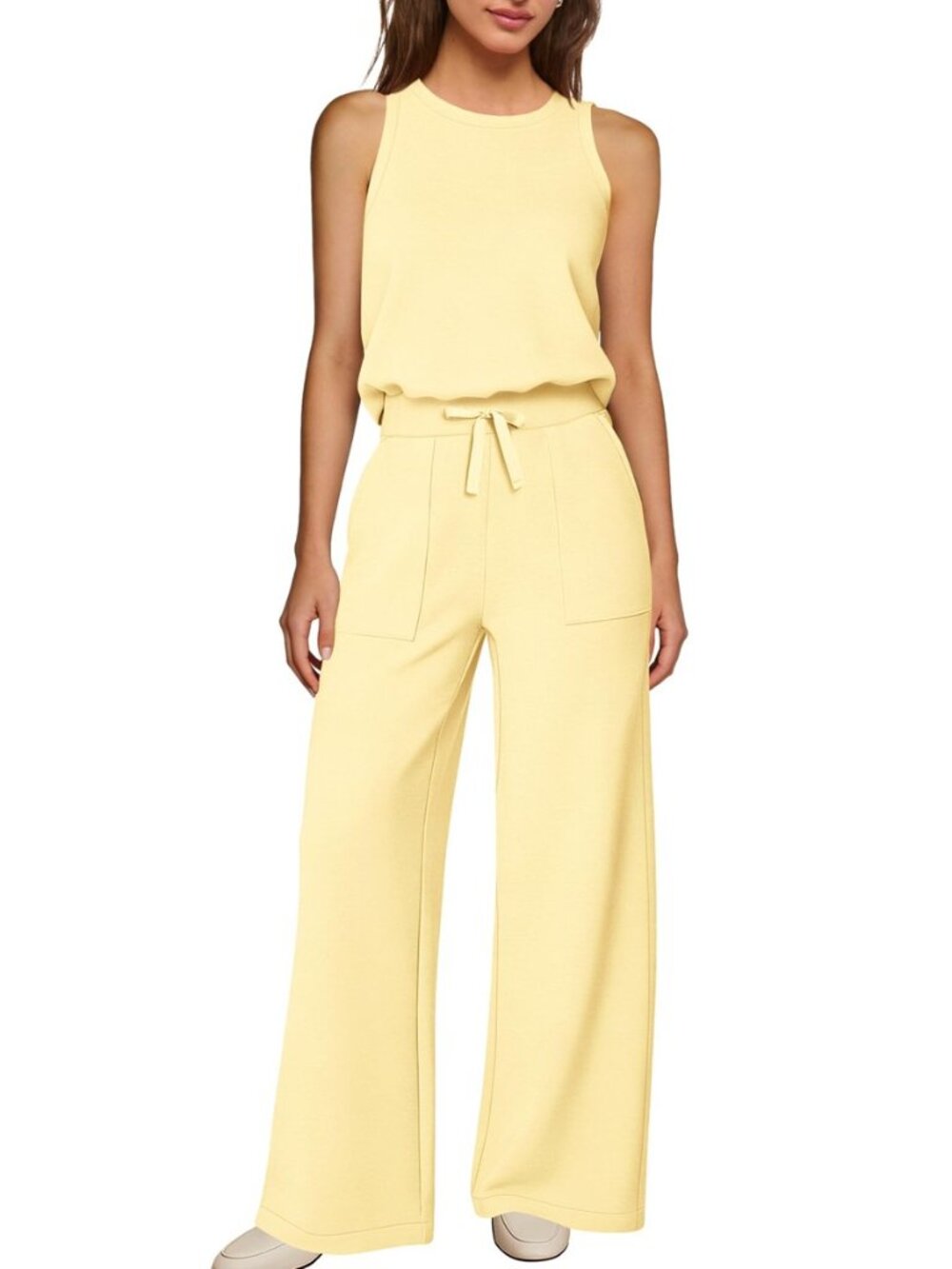 Womens Wide Leg Jumpsuits Fall Dressy Casual Sleeveless Jumpsuit